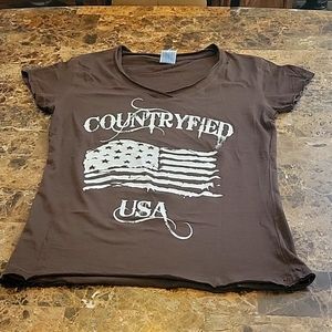 🤠 Countryfied USA V-Neck Tee 🤎